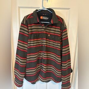 The American Outdoorsman Mens Sherpa Lined  Fleece Plaid Flannel Jacket XL